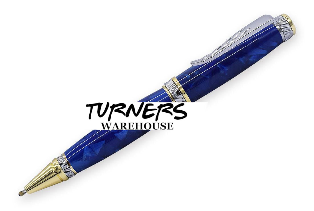 Cigar Pen, Ballpoint/Gel, Satin Chrome -- Blue store Jean (COMP85)