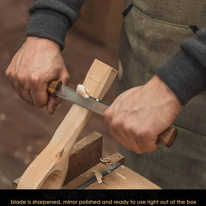 Drawknife with Oak Handle and Leather Sheath